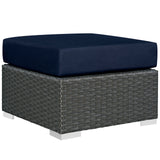 Sojourn Outdoor Patio Sunbrella Ottoman - BUILDMYPLACE