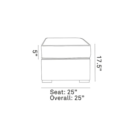 Sojourn Outdoor Patio Sunbrella Ottoman - BUILDMYPLACE