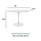 Lippa 48" Oval Wood Top Dining Table - Metal Tapered Base Dining Table - BUILDMYPLACE