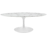 Lippa 48" Oval - Shaped Artificial Marble Top Coffee Table -  Dining Table - BUILDMYPLACE