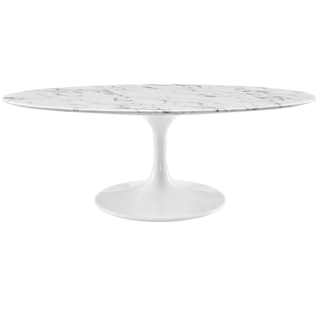 Lippa 48" Oval - Shaped Artificial Marble Top Coffee Table -  Dining Table - BUILDMYPLACE