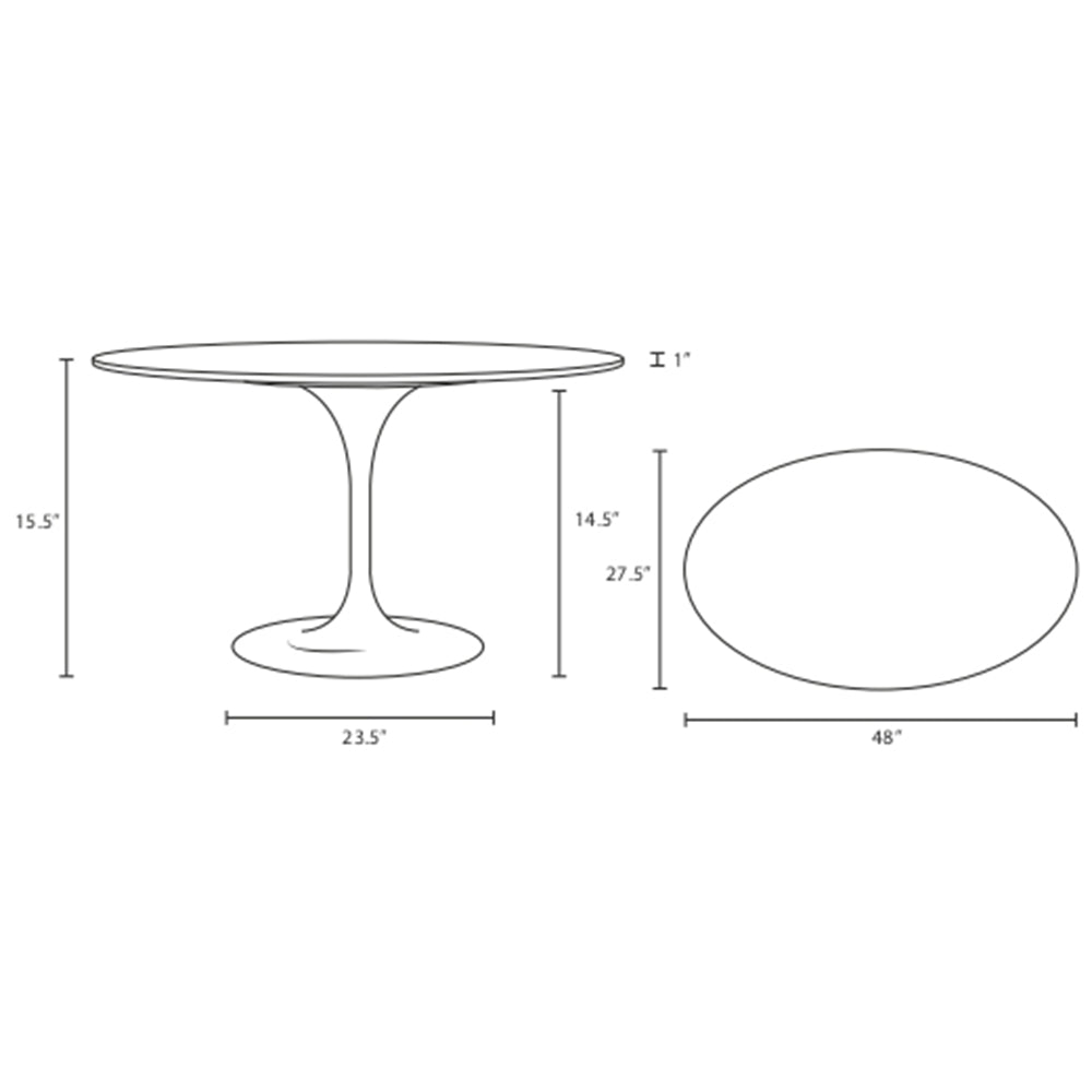 Lippa 48" Oval - Shaped Artificial Marble Top Coffee Table -  Dining Table - BUILDMYPLACE