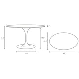 Lippa 48" Oval - Shaped Artificial Marble Top Coffee Table -  Dining Table - BUILDMYPLACE