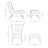 Modern Upholstered Ramp Fabric Lounge Chair Set - Chaise Lounge Chair - BUILDMYPLACE