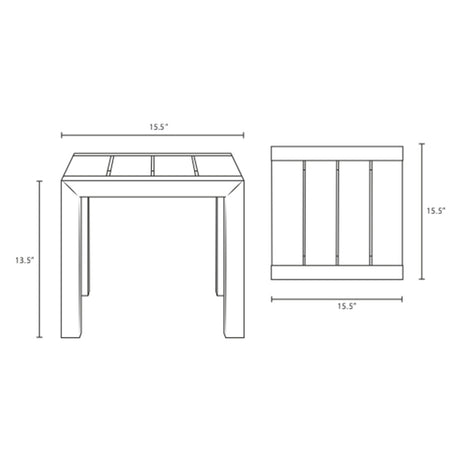 Shore Outdoor Patio Aluminum Side Table - BUILDMYPLACE