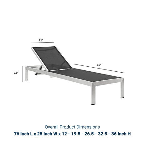 Shore Outdoor Patio Aluminum Mesh Chaise - BUILDMYPLACE