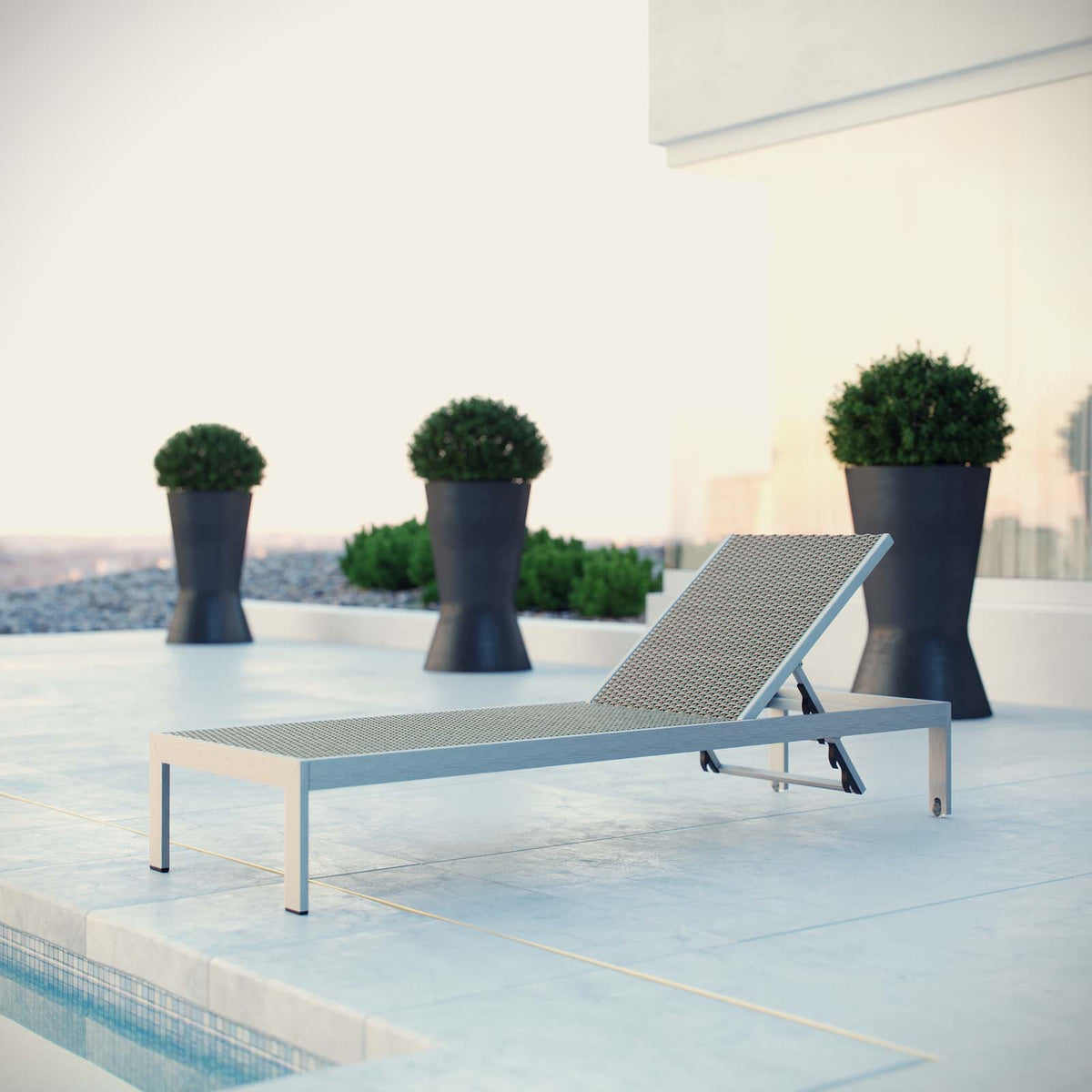 Shore Outdoor Patio Aluminum Rattan Chaise - BUILDMYPLACE