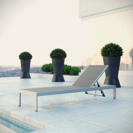 Shore Outdoor Patio Aluminum Rattan Chaise - BUILDMYPLACE