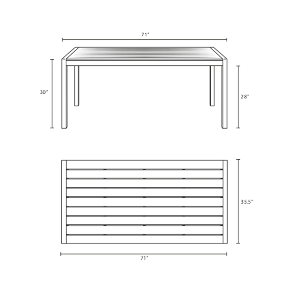 Shore Outdoor Patio Aluminum Dining Table - BUILDMYPLACE