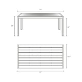 Shore Outdoor Patio Aluminum Dining Table - BUILDMYPLACE