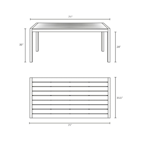 Shore Outdoor Patio Aluminum Dining Table - BUILDMYPLACE