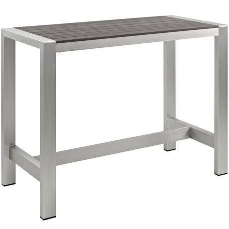 Shore Outdoor Patio Aluminum Rectangle Bar Table - BUILDMYPLACE