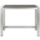 Shore Outdoor Patio Aluminum Rectangle Bar Table - BUILDMYPLACE