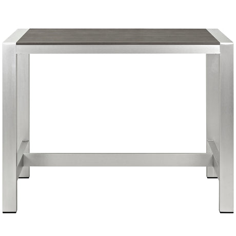 Shore Outdoor Patio Aluminum Rectangle Bar Table - BUILDMYPLACE