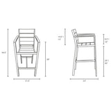 Shore Outdoor Patio Aluminum Bar Stool - BUILDMYPLACE