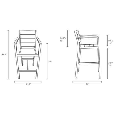 Shore Outdoor Patio Aluminum Bar Stool - BUILDMYPLACE