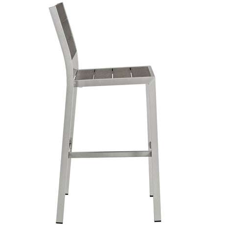 Shore Outdoor Patio Aluminum Armless Bar Stool - BUILDMYPLACE