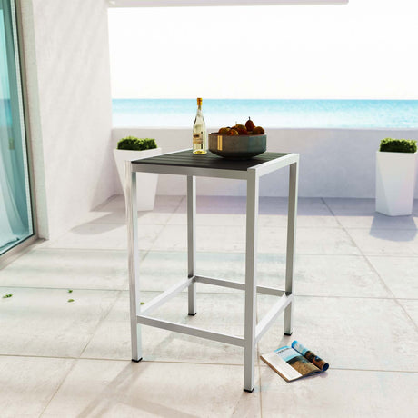 Shore Outdoor Patio Aluminum Bar Table - BUILDMYPLACE