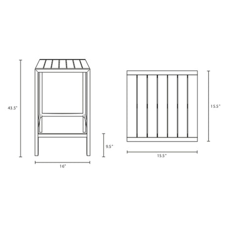 Shore Outdoor Patio Aluminum Bar Table - BUILDMYPLACE