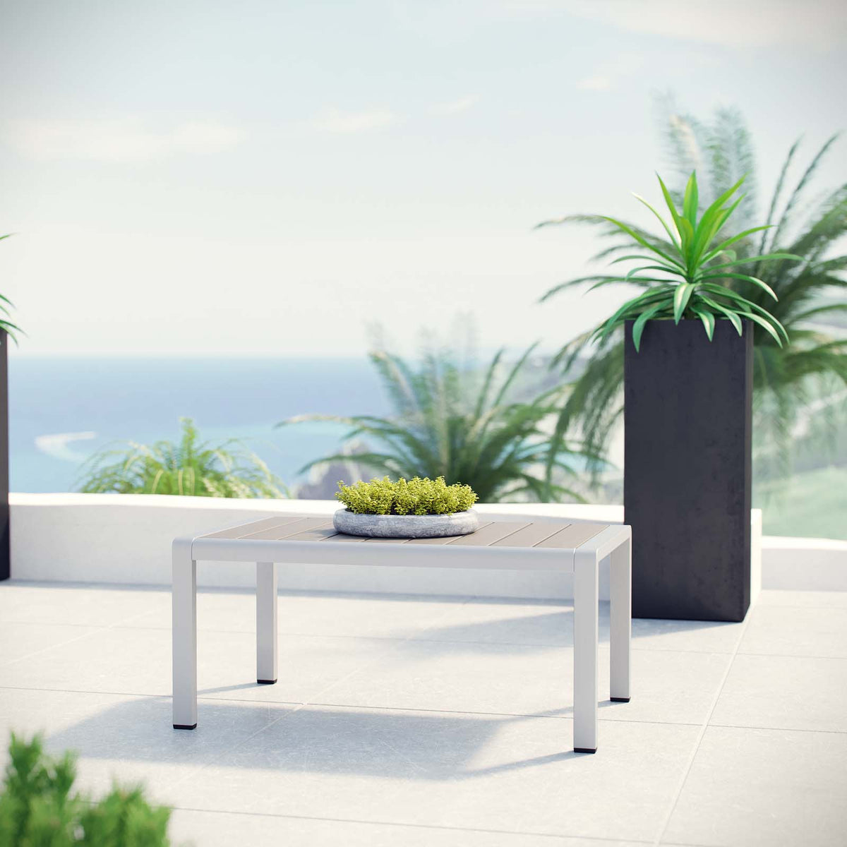 Shore Outdoor Patio Aluminum Coffee Table - BUILDMYPLACE