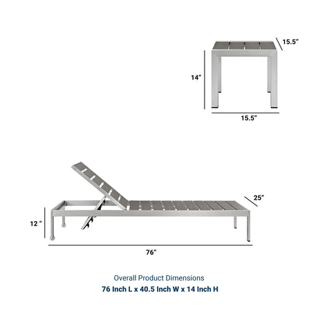 Shore 2 Piece Outdoor Patio Aluminum Set - BUILDMYPLACE