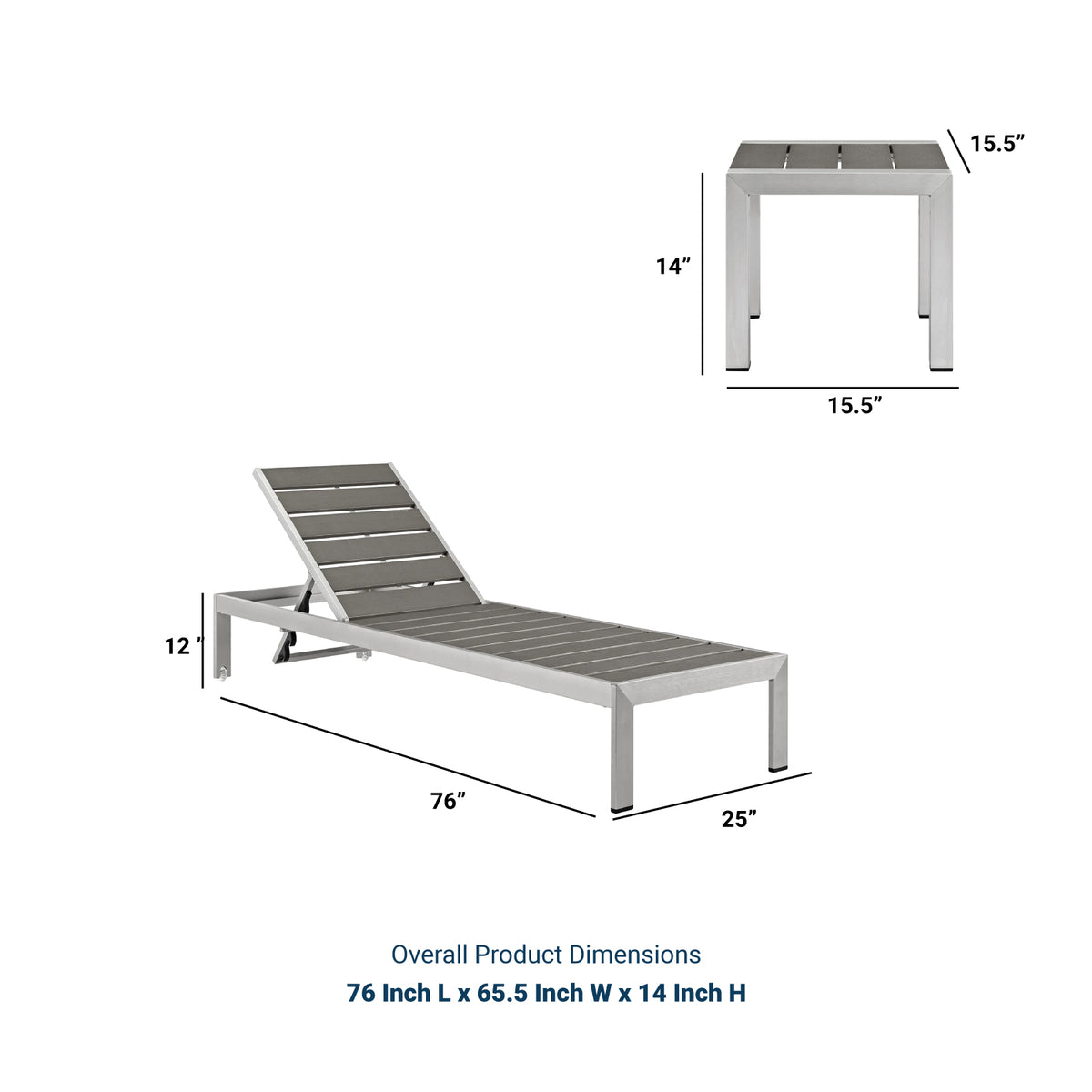 Shore 3 Piece Outdoor Patio Aluminum Set - BUILDMYPLACE