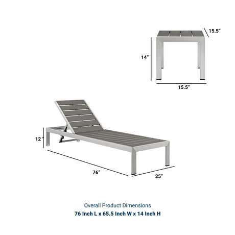Shore 3 Piece Outdoor Patio Aluminum Set - BUILDMYPLACE