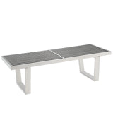 Mid - Century Modern Sauna Stainless Steel Bench - Bench Behind Sofa Living Room - BUILDMYPLACE