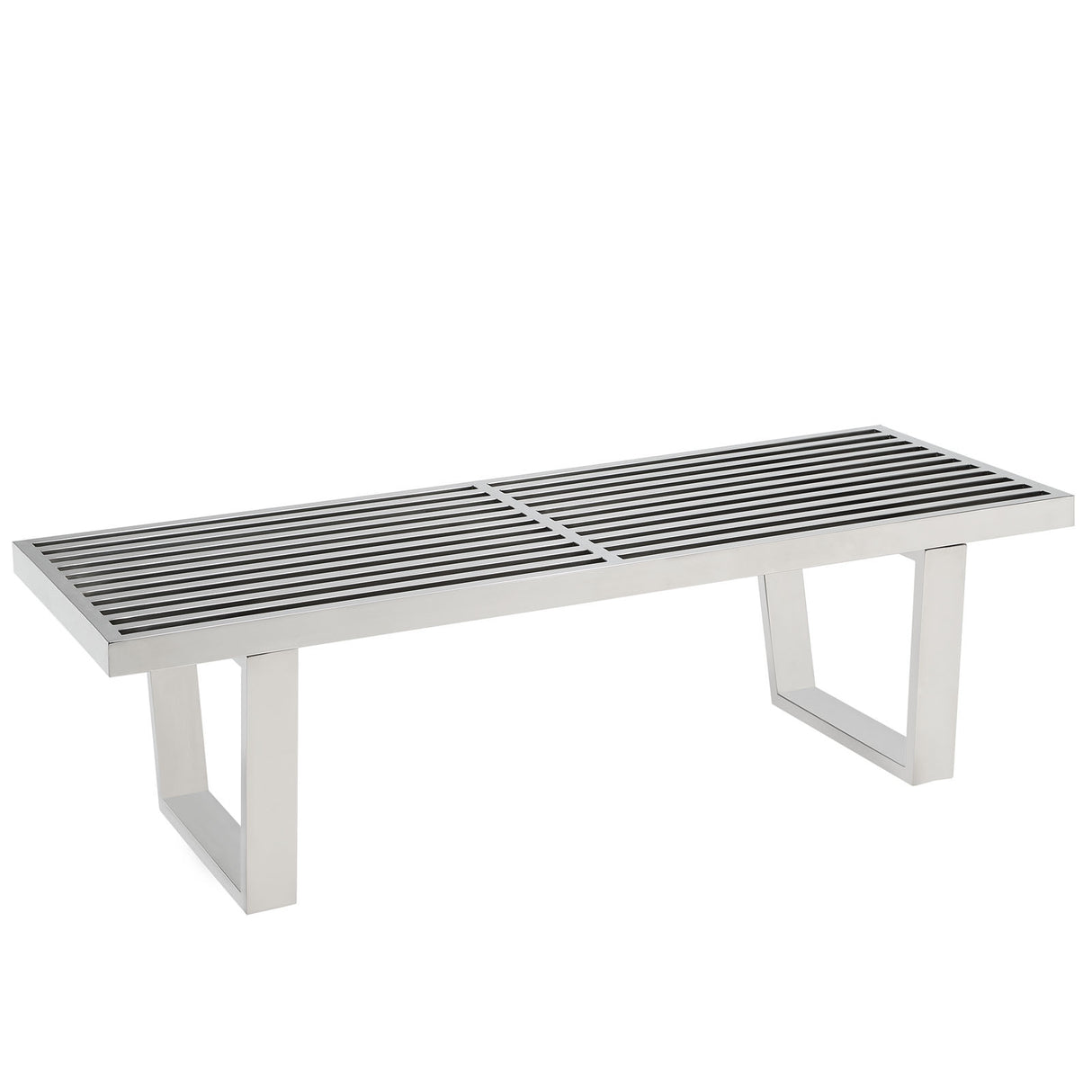 Mid - Century Modern Sauna Stainless Steel Bench - Bench Behind Sofa Living Room - BUILDMYPLACE