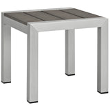 Shore 2 Piece Outdoor Patio Aluminum Set With Side Table - BUILDMYPLACE