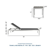 Shore 2 Piece Outdoor Patio Aluminum Set With Side Table - BUILDMYPLACE