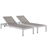Shore Outdoor Patio Aluminum Mesh Chaise - BUILDMYPLACE