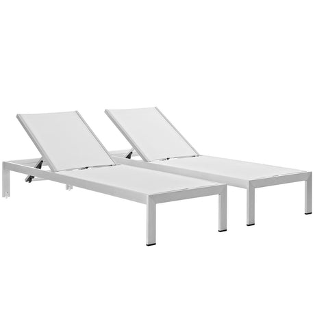 Shore Outdoor Patio Aluminum Mesh Chaise - BUILDMYPLACE