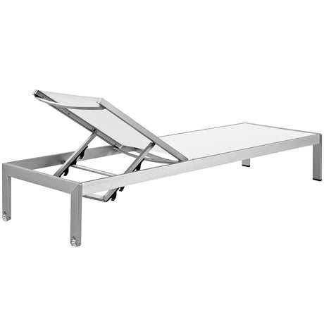Shore Outdoor Patio Aluminum Mesh Chaise - BUILDMYPLACE