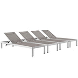 Shore Outdoor Patio Aluminum Mesh Chaise - BUILDMYPLACE