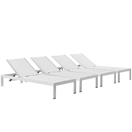 Shore Outdoor Patio Aluminum Mesh Chaise - BUILDMYPLACE
