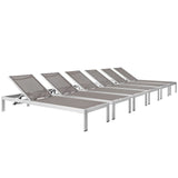 Shore Outdoor Patio Aluminum Mesh Chaise - BUILDMYPLACE
