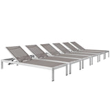 Shore Outdoor Patio Aluminum Mesh Chaise - BUILDMYPLACE