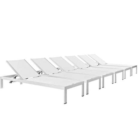 Shore Outdoor Patio Aluminum Mesh Chaise - BUILDMYPLACE