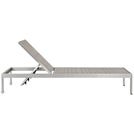 Shore 3 Piece Outdoor Patio Aluminum With Chaise Set - BUILDMYPLACE