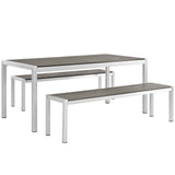 Shore 3 Piece Outdoor Patio Aluminum Dining Set - BUILDMYPLACE