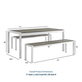 Shore 3 Piece Outdoor Patio Aluminum Dining Set - BUILDMYPLACE