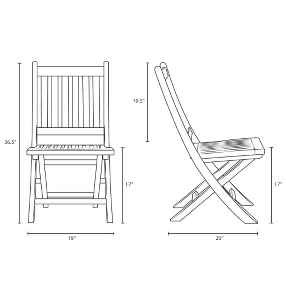 Marina Outdoor Patio Teak Folding Chair - BUILDMYPLACE