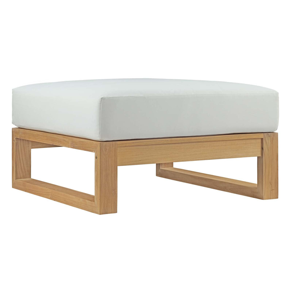 Upland Outdoor Patio Teak Ottoman - BUILDMYPLACE