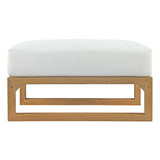 Upland Outdoor Patio Teak Ottoman - BUILDMYPLACE