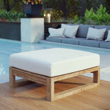 Upland Outdoor Patio Teak Ottoman - BUILDMYPLACE