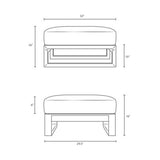 Upland Outdoor Patio Teak Ottoman - BUILDMYPLACE