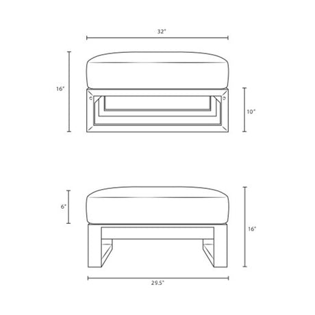 Upland Outdoor Patio Teak Ottoman - BUILDMYPLACE