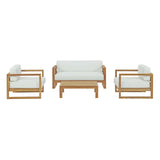 Upland 4 Piece Outdoor Patio Teak Set - BUILDMYPLACE
