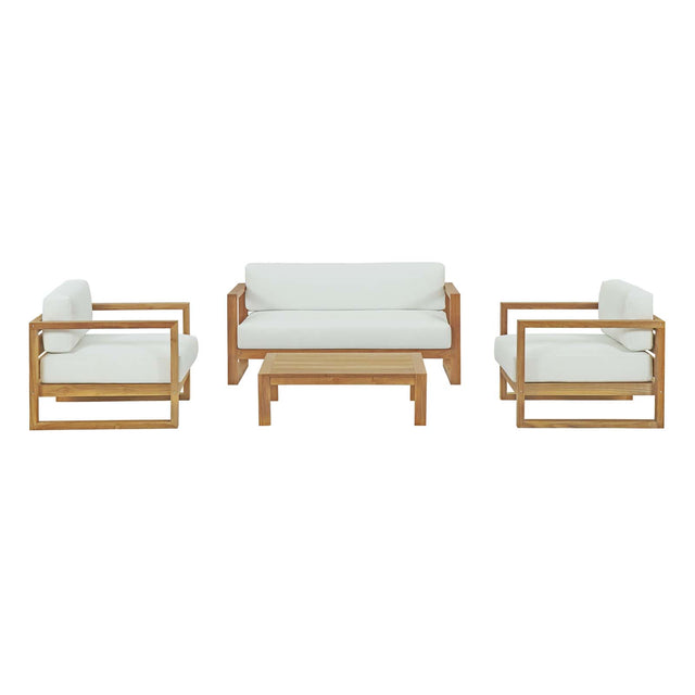 Upland 4 Piece Outdoor Patio Teak Set - BUILDMYPLACE
